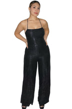 Glam Sequins Drawstring Lace Back Jumpsuit